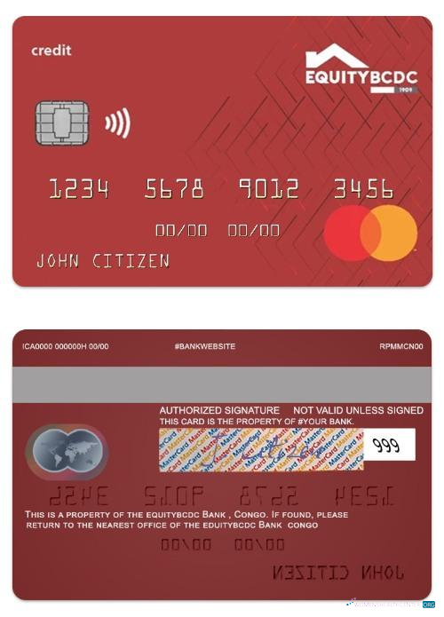 Download Congo EquityBCDC bank credit mastercard Photoshop template